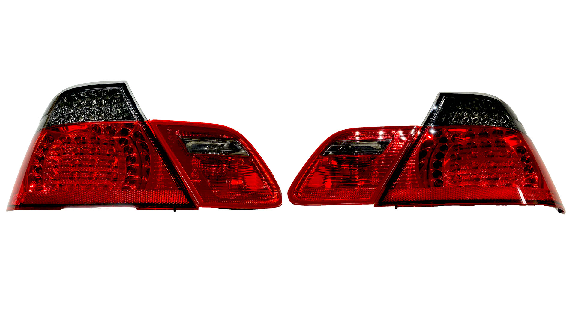 Baklyktor Klarglas Röd/svarta LED  BMW E46 Coupe 99-03