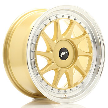 JR Wheels JR26 17x8 ET20-35 BLANK Gold w/ Machined Lip