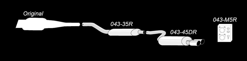 TA Technix avgassystem Audi 80 B4 S2/RS2 – 2×80 mm - 2