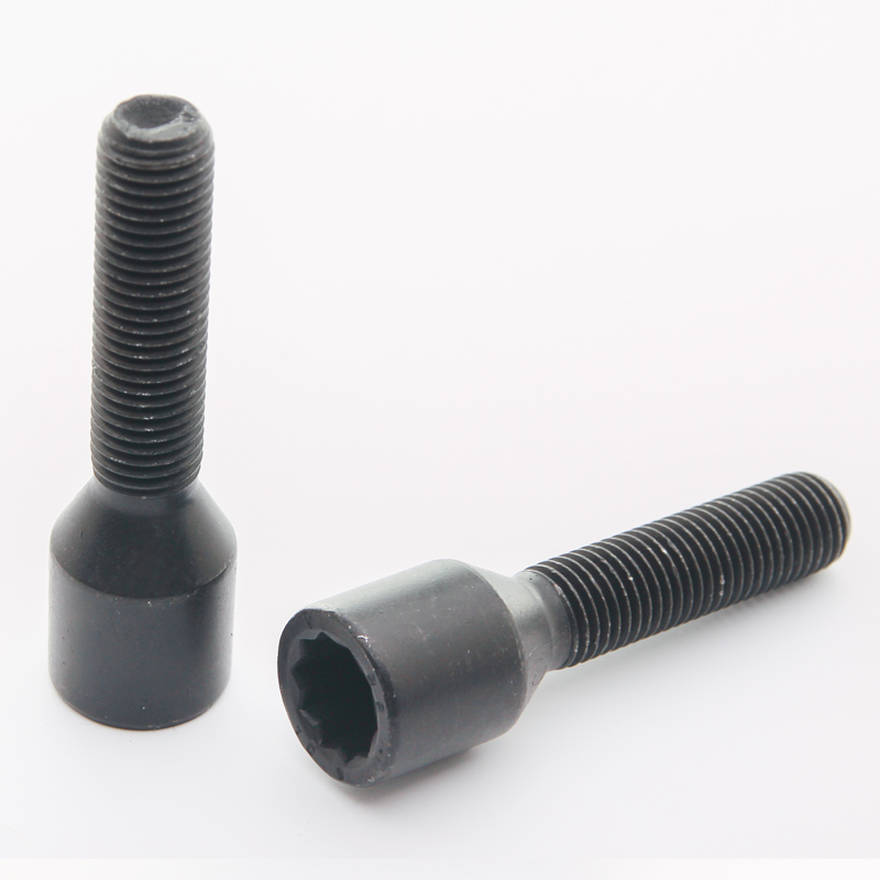 Torx / Torax / Star bolt Hjulbult / Hjulbultar 45mm Svarta M12x1,25 - 10st