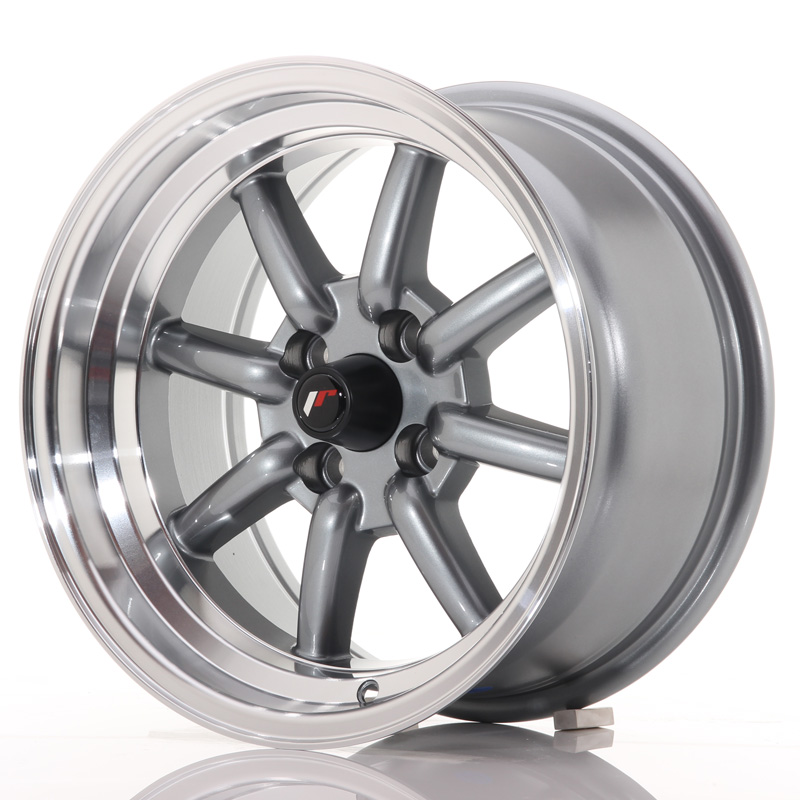 Japan Racing JR19 15x8 ET0 4x100 Gun Metal w/Machined Lip