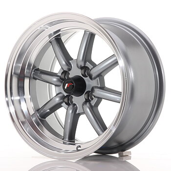 Japan Racing JR19 15x8 ET0 4x100 Gun Metal w/Machined Lip
