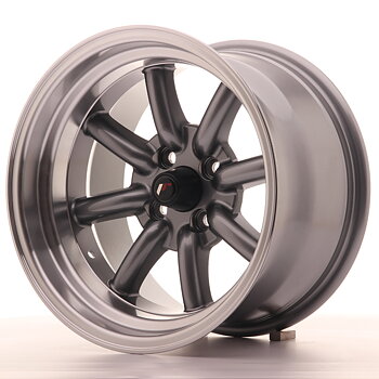 Japan Racing JR19 15x9 ET-13 4x100 Gun Metal w/Machined Lip