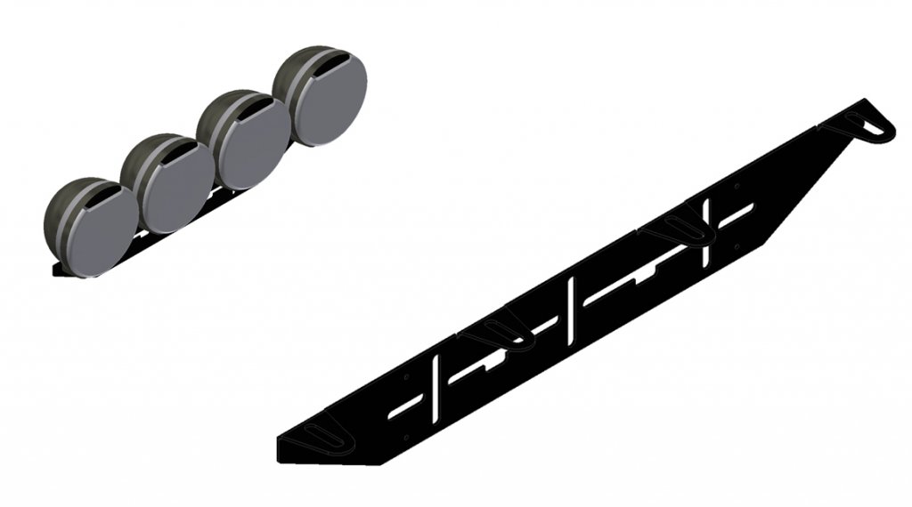 Rakt extraljusfäste för 2, 3, 4 eller 5 extraljus (240 mm) - 3