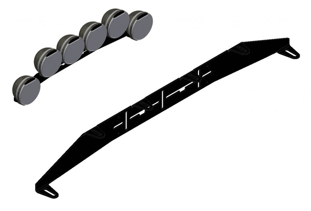 Extraljusfäste Rally för 4, 5 eller 6 extraljus (240 mm) - 3