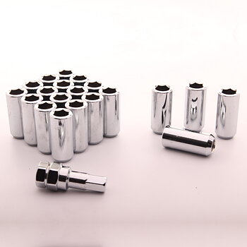 Insex/Imbus Hjulmutter / Hjulmuttrar / lug nuts M12x1,25 45mm Silver - 20st
