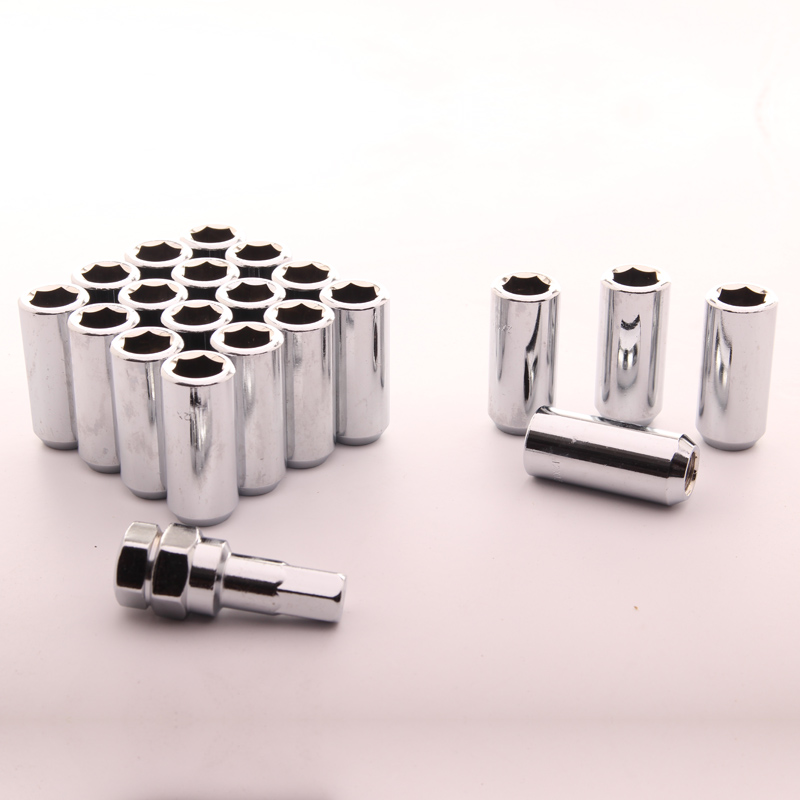 Insex/Imbus Hjulmutter / Hjulmuttrar / lug nuts M12x1,5 Silver 45mm - 20st