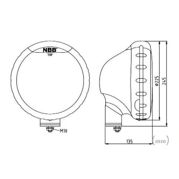 NBB Alpha 225 med vit plastlins och LED-positionsljus - 4