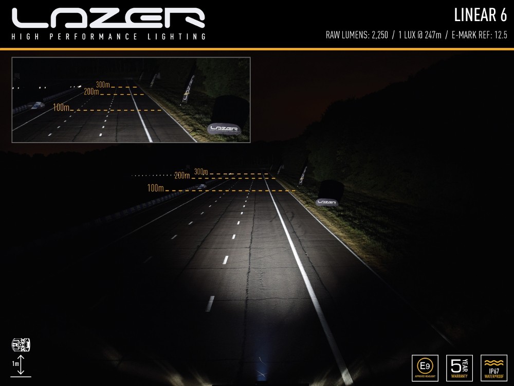 Lazer LED-ramp Linear 6 - 220 mm - 2250/4050 lumen - 7
