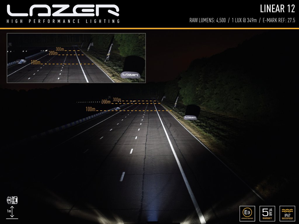 Lazer LED-ramp Linear 12 - 370 mm - 4500/8100 lumen - 7