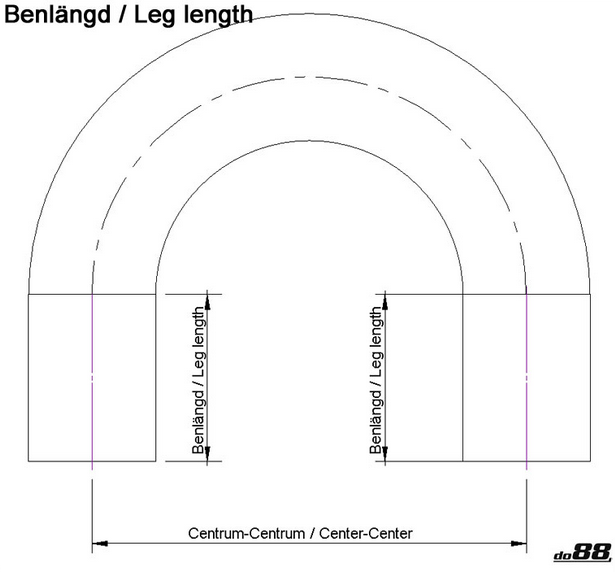 Do88 - Silikonslang 180 grader / 6,5-114mm  / Röd - 2