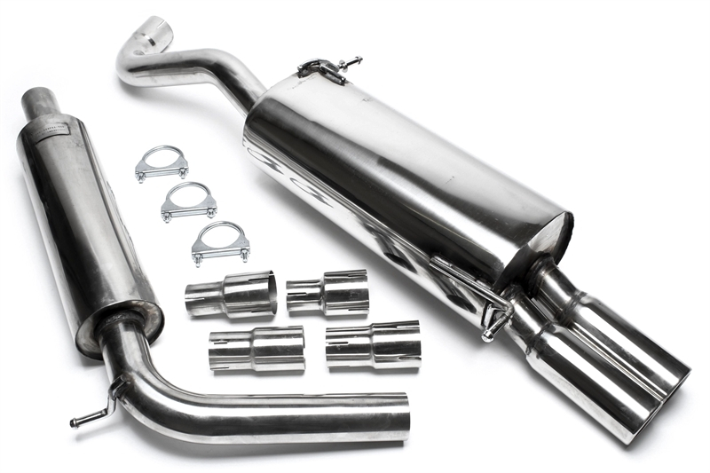 TA Technix avgassystem VW Polo 9N/Skoda Fabia I – 2×76 mm runda + inrullad kant