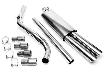 TA Technix racingavgassystem VW Golf II racing – 2×76 mm runda+rak kant