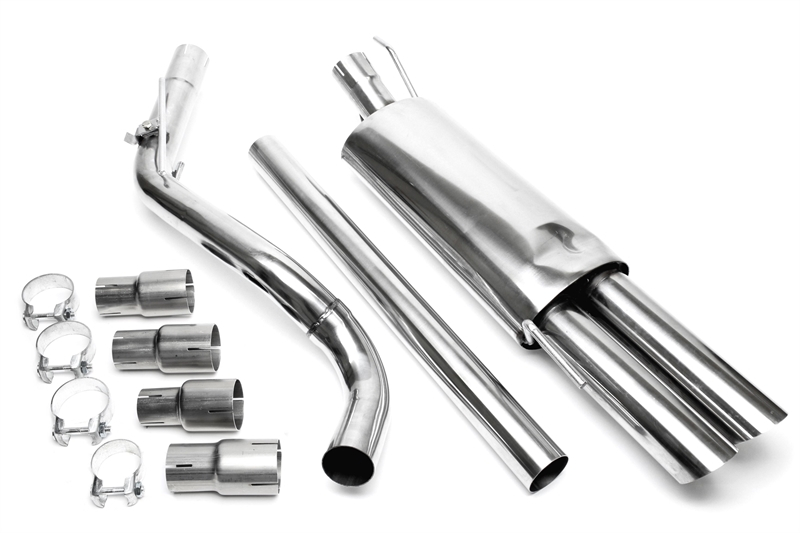 TA Technix racingavgassystem VW Golf III/Golf Cabriolet racing – 2×76 mm runda+rak kant