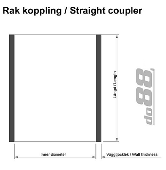 Do88 - Rak 10cm / 0,25" -6" 6,5mm-152mm/ Svart