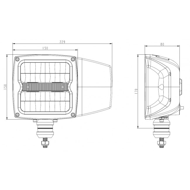 LEDSON Plogljus i LED med hel/halv, positionsljus & blinkers  80W  Uppvärmt Glas - 9