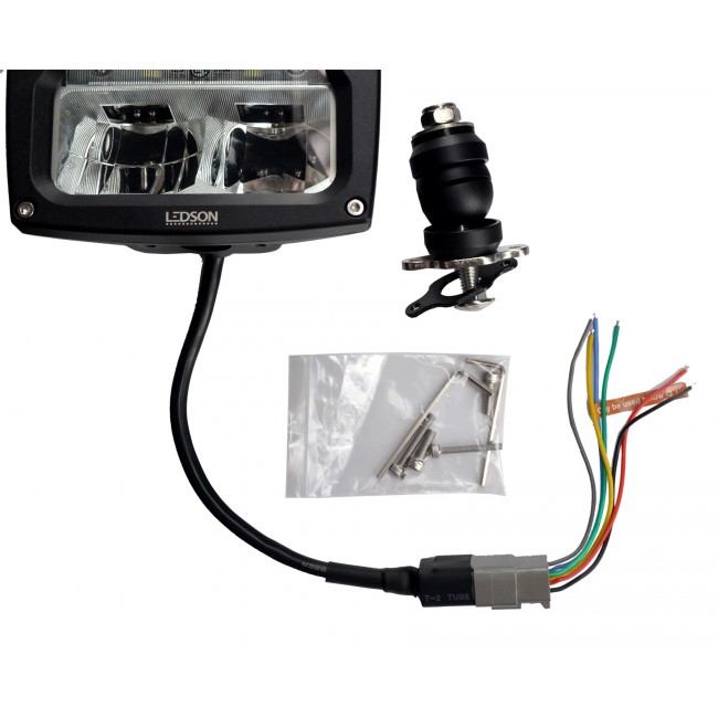 LEDSON Plogljus i LED med hel/halv, positionsljus & blinkers  80W  Uppvärmt Glas - 3