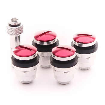 Flat aluminum air valves JR v1 Röd - Set