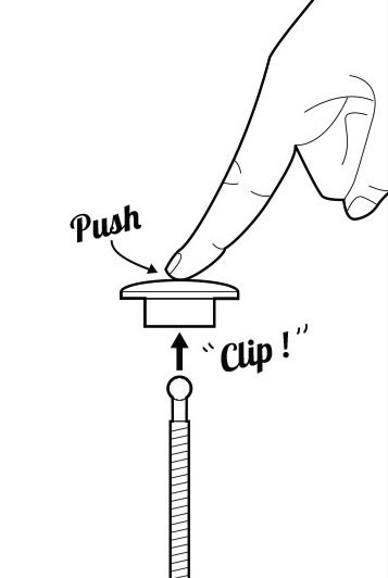 Huvlås Push Clip 32mm 2st - Svart  - 3