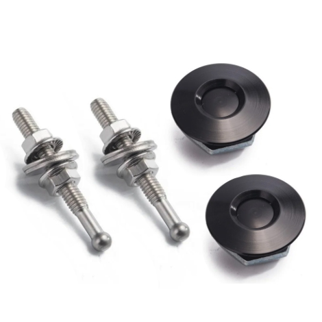 Huvlås Push Clip 32mm 2st - Svart 