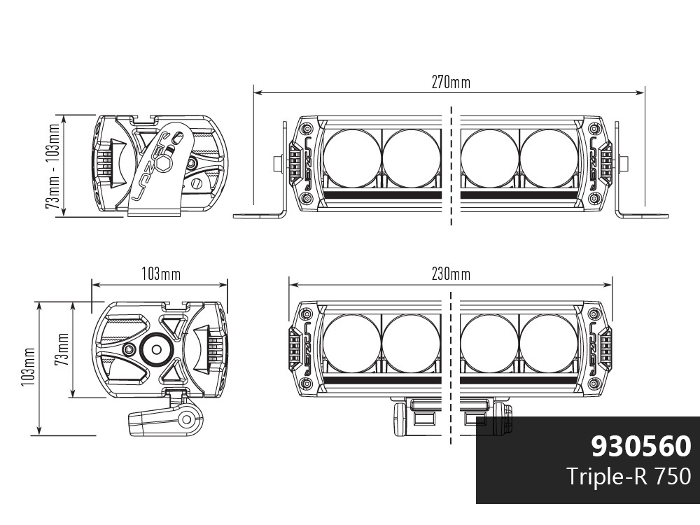 Lazer LED-ramp Triple-R 750 - 220 mm - 4100/4100/4510 lumen - 5