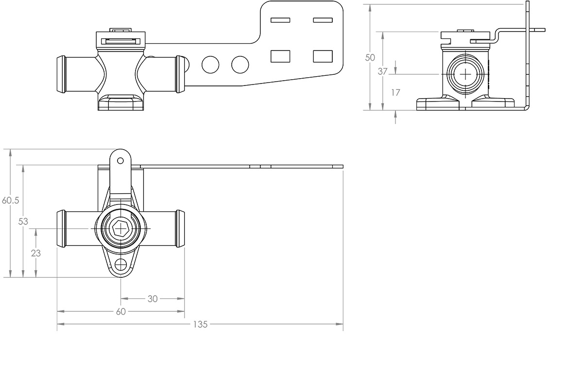 Mässingventil Vatten – 19mm (3/4″) – Tryck för att stänga - 2