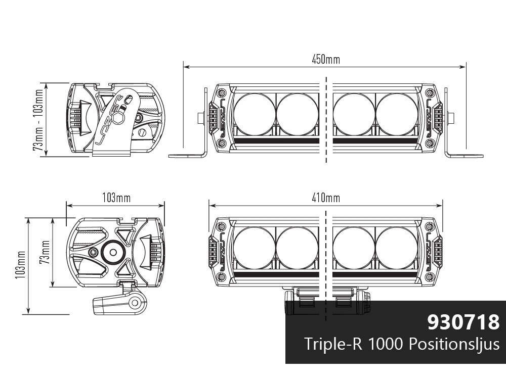 Lazer LED-ramp Triple-R 1000 - 400 mm - 7200/8200/9020 lumen - 20
