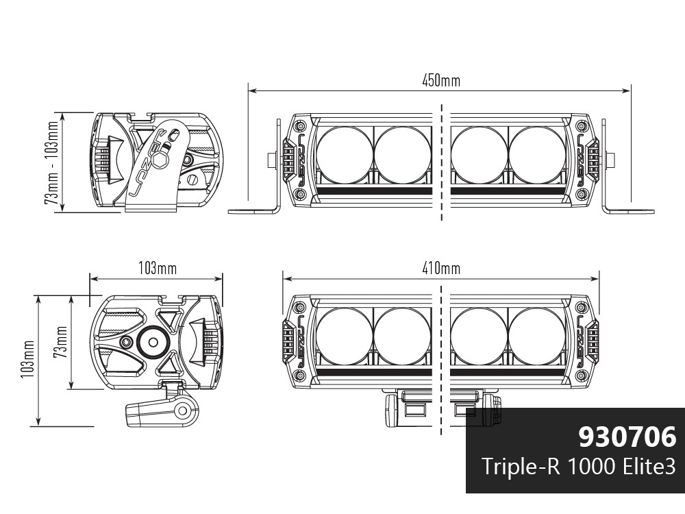 Lazer LED-ramp Triple-R 1000 - 400 mm - 7200/8200/9020 lumen - 14