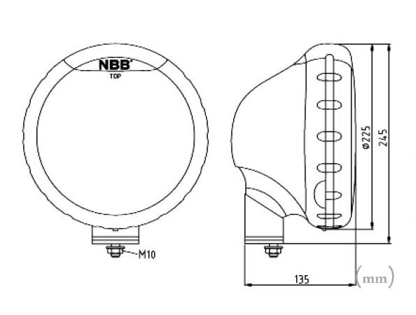 NBB Alpha 225 XENON - med vit plastlins och LED-positionsljus - 3