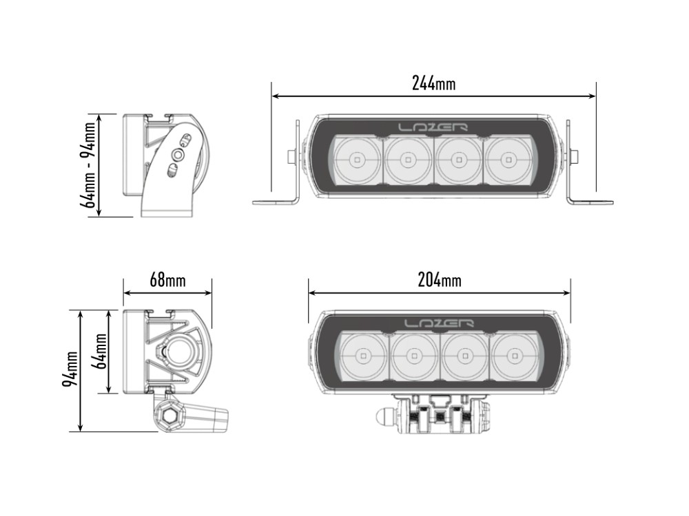 Lazer LED-ramp ST4 Evolution - 204 mm - 4136 lumen - 5
