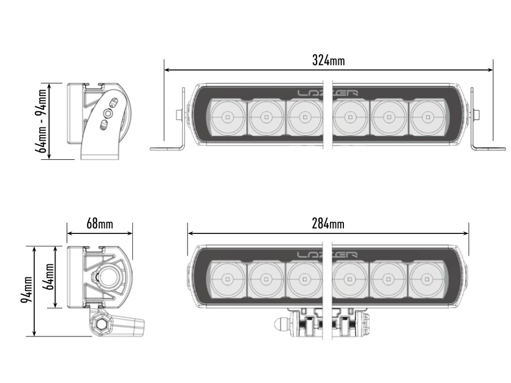 Lazer LED-ramp ST6 Evolution - 284 mm - 6402 lumen - 5