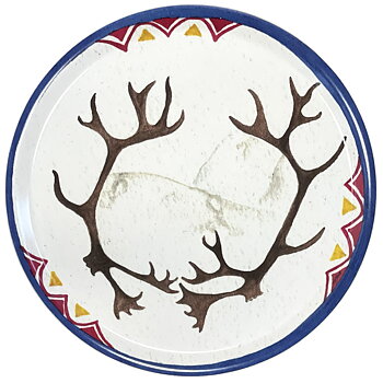 Round tray 38 cm - Sami antlers of reindeer