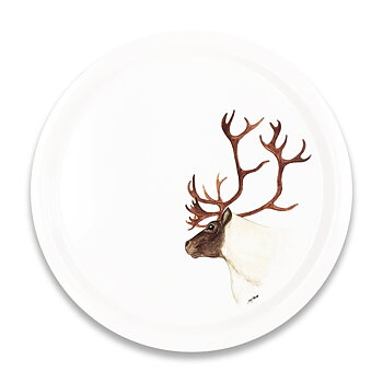 Round tray 49 cm - Reindeer - Boazu - White