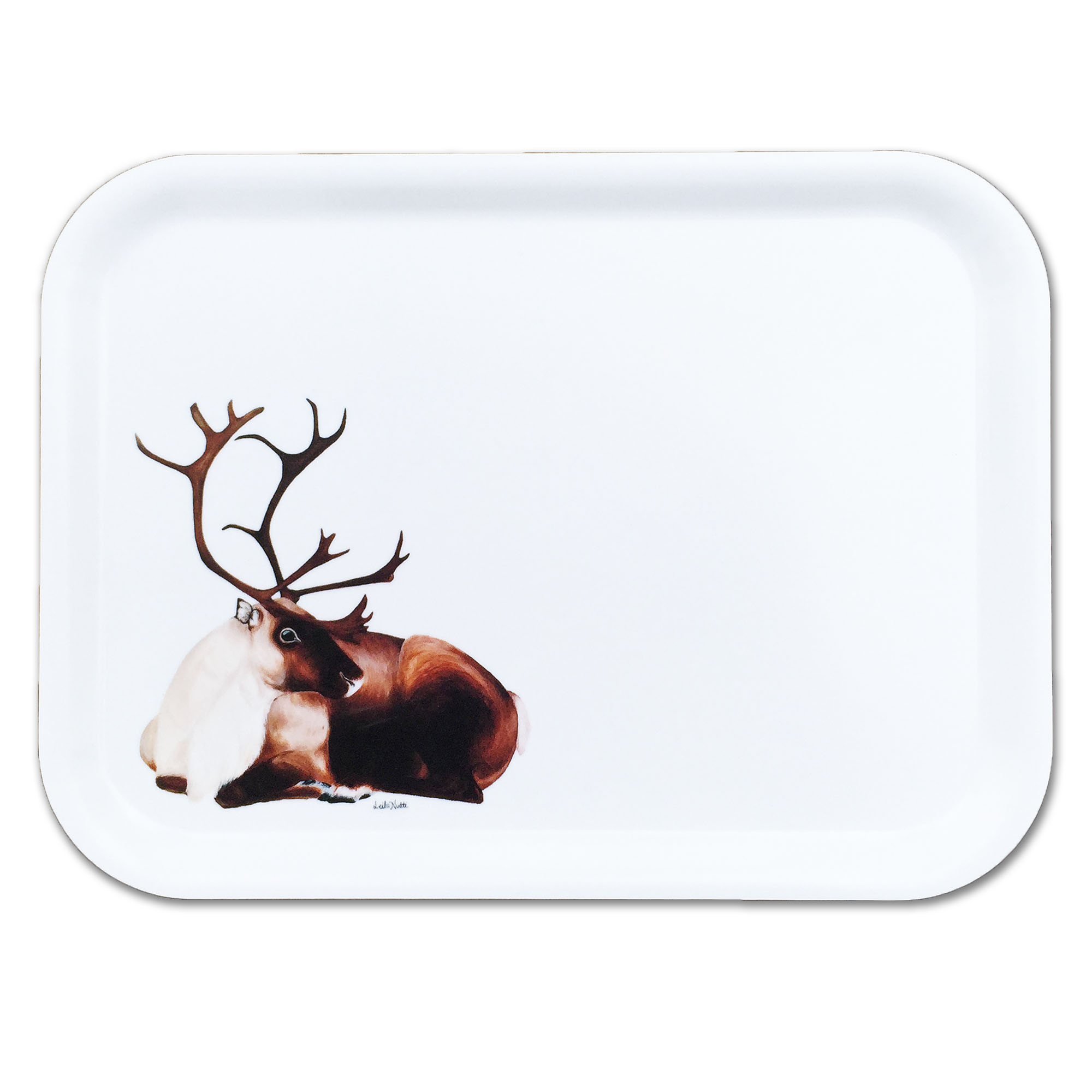 Rektangulär bricka 27x20 cm - Vilande ren