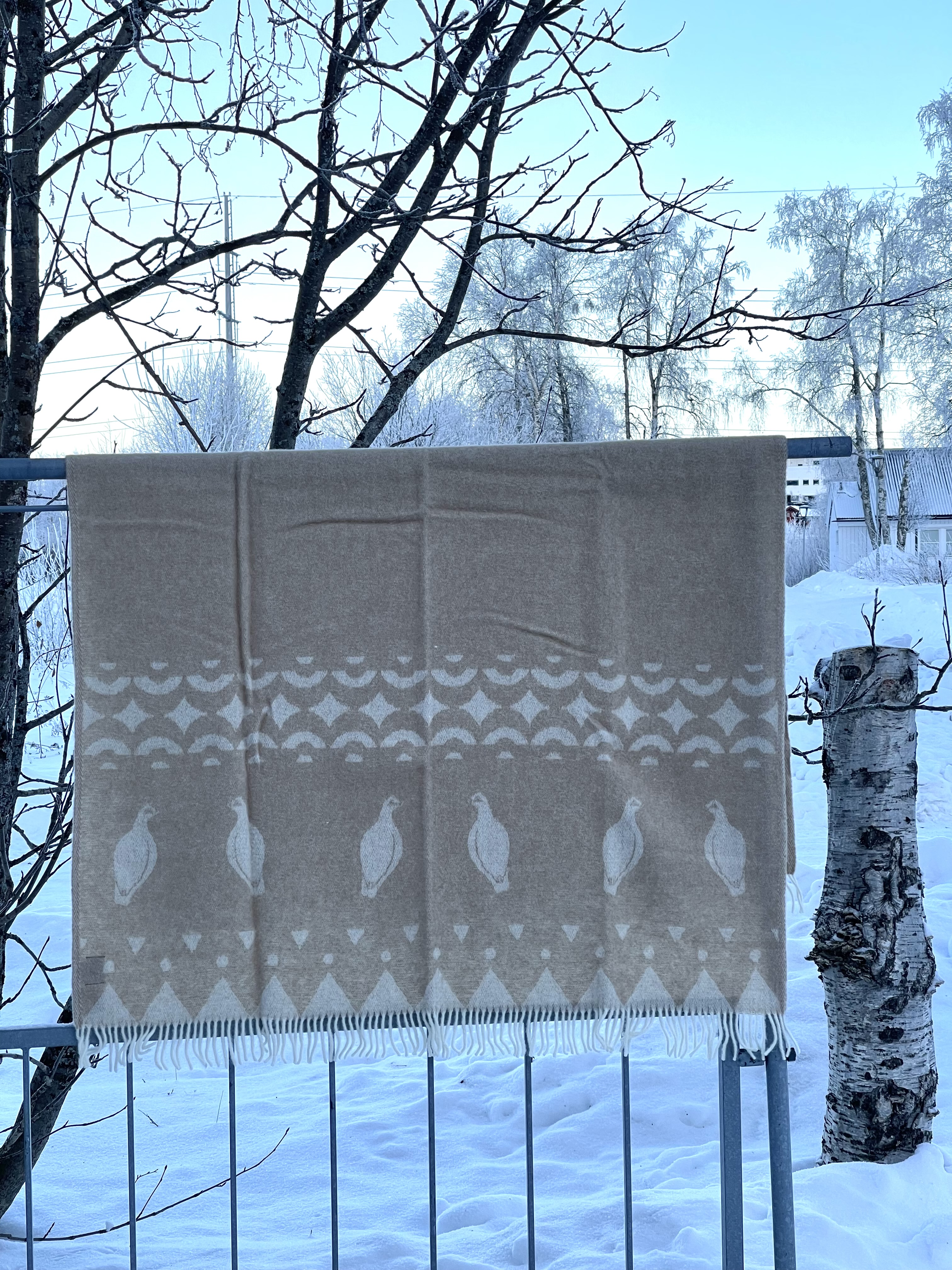 Wool plaid blanket - Skum & Skum - Beige/White - 6