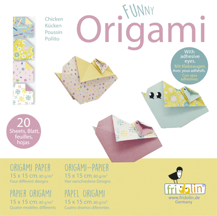 Funny Origami 15x15 cm, Kycklingar, Svårighetsgrad: Normal