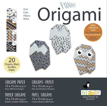 Funny Origami 15x15 cm, Ugglor, Svårighetsgrad: Easy