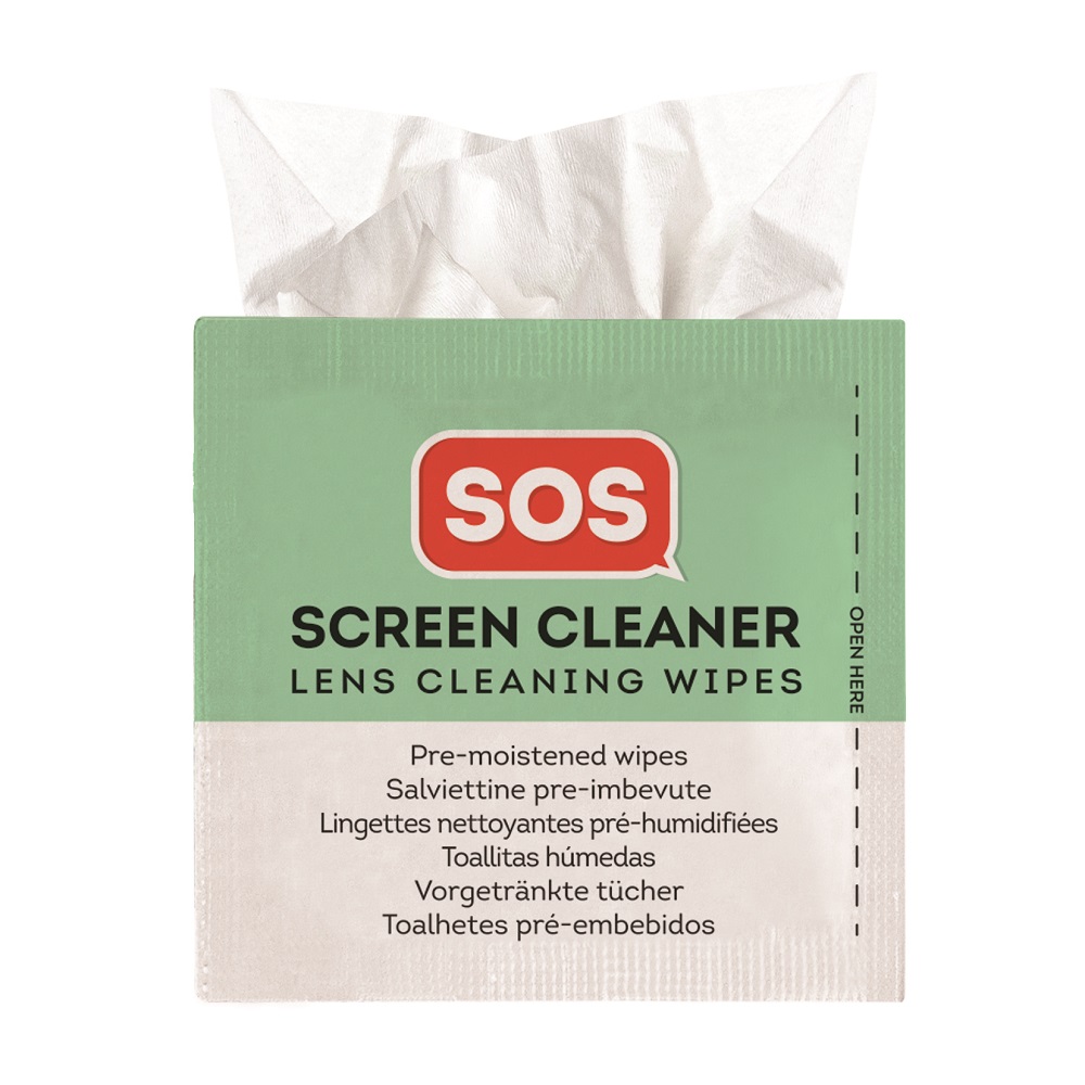 Pudseklud/vådserviet, SOS, Screen Cleaner