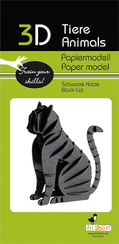 3D-pappersmodell, Svart katt - 2