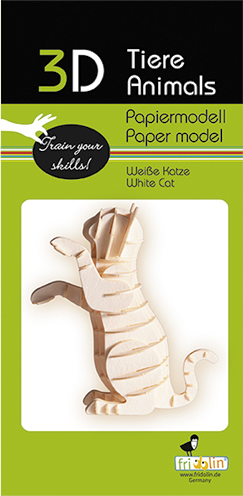 3D-pappersmodell, Vit katt - 2