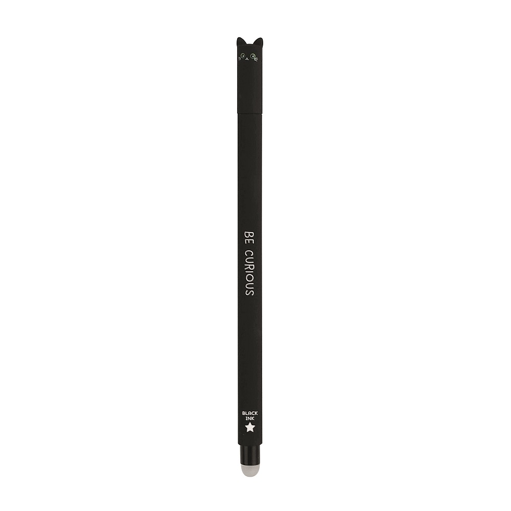 Erasable gel pen, Cat, svart, gelpenna med utsuddbart bläck - 3