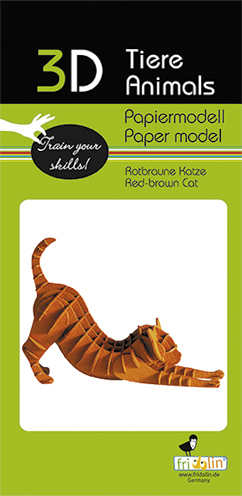 3D-pappersmodell, Rödbrun katt - 2