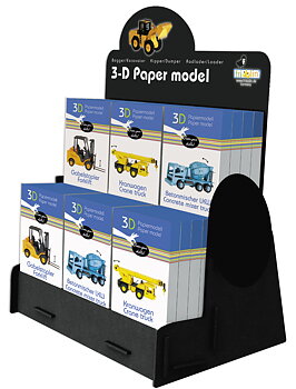 3D-Pappersmodeller, Anläggningsmaskiner, serie 2, Bordsdisplay med 36 st.