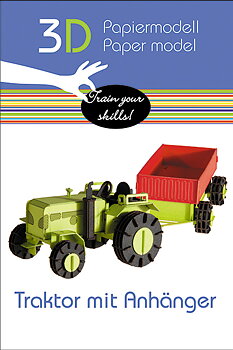 3D-pappersmodell, Traktor med släp