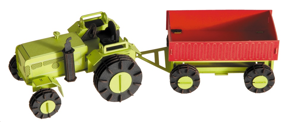 3D-pappersmodell, Traktor med släp