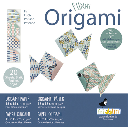 Funny Origami 15x15 cm, Fisk, Sværhedsgrad: Easy