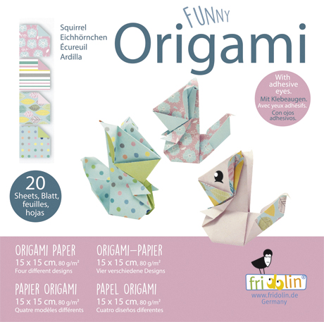 Funny Origami 15x15 cm, Ekorrar, Svårighetsgrad: Normal