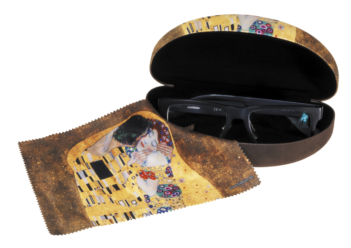 King-Size brilleetuier med pudseklude, Kysset, Gustav Klimt. TEMA-produkt