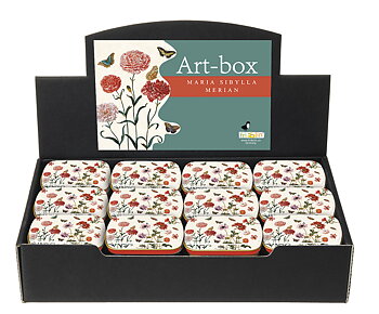 Art-boxes, Maria Sibylla Merian, Bordsdisplay med 36 st.