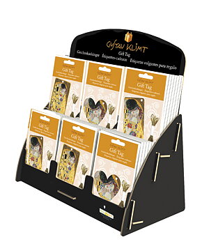 Presentetiketter, Gustav Klimt,  Bordsdisplay med 60 påsar m 10 st.